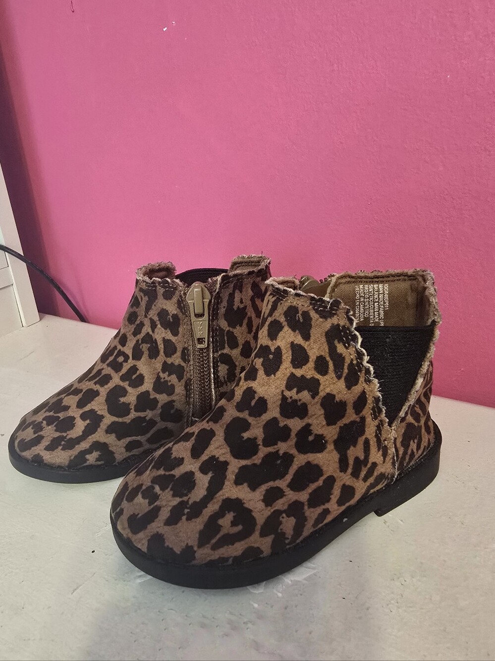 Garanimals Leopard Print Toddler Ankle Boots - Brown/Black